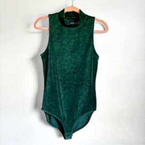 GAP Women’s forest green Velvet Bodysuit